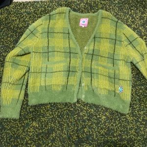 unif green ty cardigan worn a few times